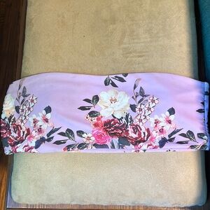 Strapless floral bikini